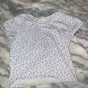 Blue and White Flowered Shirt